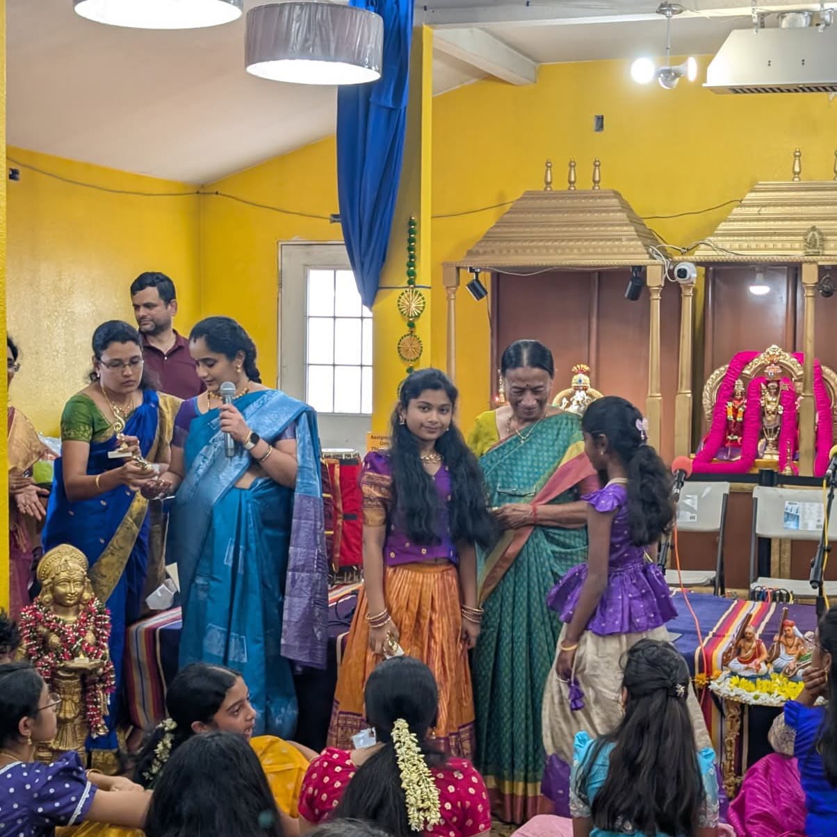 Students and teachers gathered for a recital